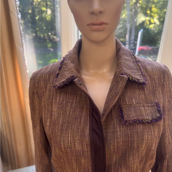Etcetera Brown and Purple Tweed Skirt Suit - Picture 4 of 13